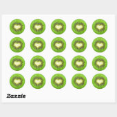 Sticker Rond Coeur de Kiwi (Feuille)