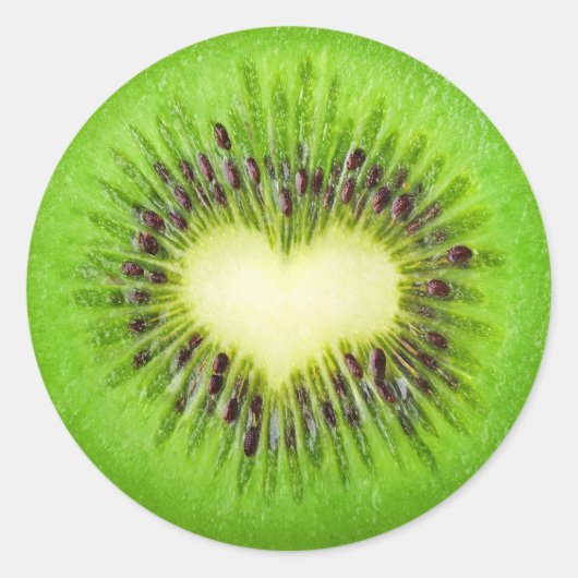 Sticker Rond Coeur de Kiwi (Devant)