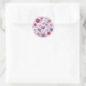 Sticker Rond Coeur de la Saint Valentin florale (Sac)