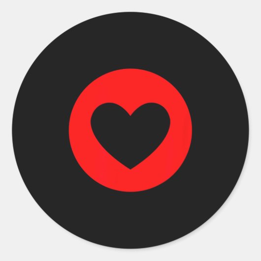 Sticker Rond Cœur de la Saint-Valentin rouge (Devant)