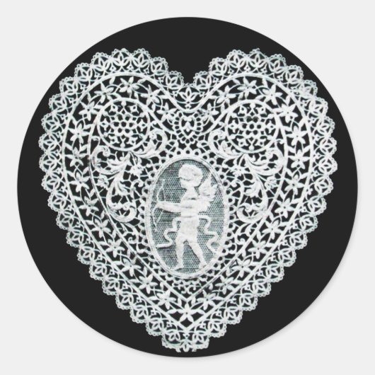 STICKER ROND COEUR DE LAME CUPID (Devant)