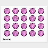 Sticker Rond COEUR DE LAME CUPID, violet rose (Feuille)