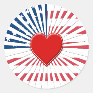 Sticker Rond Coeur de l'Amérique