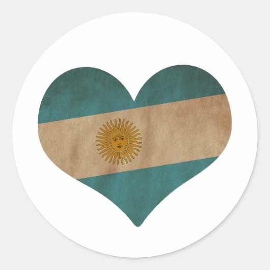 Sticker Rond Coeur de l'Argentine (Devant)