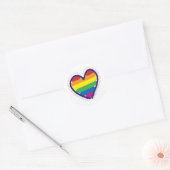Sticker Rond Coeur de l'esprit gay pride (Enveloppe)