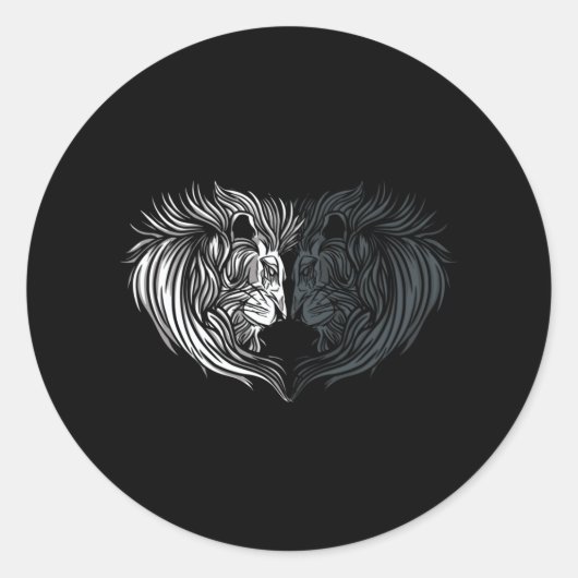 Sticker Rond Coeur de Lion (Devant)
