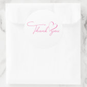 Sticker Rond Coeur de Merci rose simple élégant (Sac)