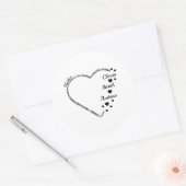 Sticker Rond Cœur de mère personnaliser le nom (Enveloppe)