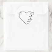 Sticker Rond Cœur de mère personnaliser le nom (Sac)