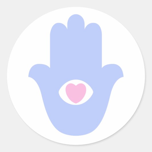 Sticker Rond Coeur de Miriam Hamsa (Devant)