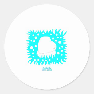 Sticker rond Coeur de neige d'hiver
