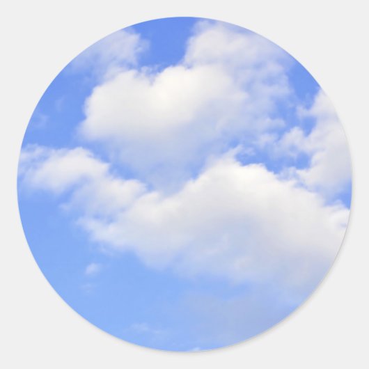 Sticker Rond Cœur de nuages (Devant)