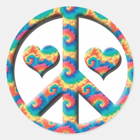 Sticker Rond Coeur de paix (Devant)