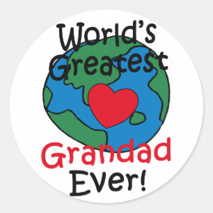Sticker Rond Cœur de Papy le Meilleur du Monde