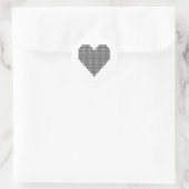 Sticker Rond Coeur de pixel noir (Sac)