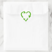 Sticker Rond Coeur de recyclage vert (Sac)