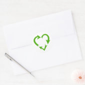 Sticker Rond Coeur de recyclage vert (Enveloppe)