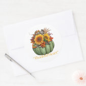 Sticker Rond Coeur de remerciement du citrouille (Enveloppe)