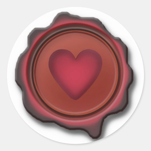 Sticker Rond COEUR DE SCEAU CIRE par SHARON SHARPE (Devant)
