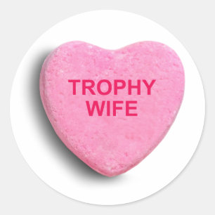 STICKER ROND COEUR DE SUCRERIE D'ÉPOUSE DE TROPHÉE