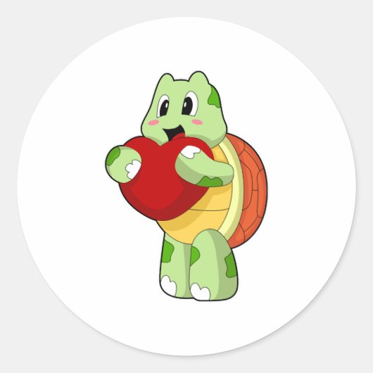 Sticker Rond Cœur de Tortue (Devant)