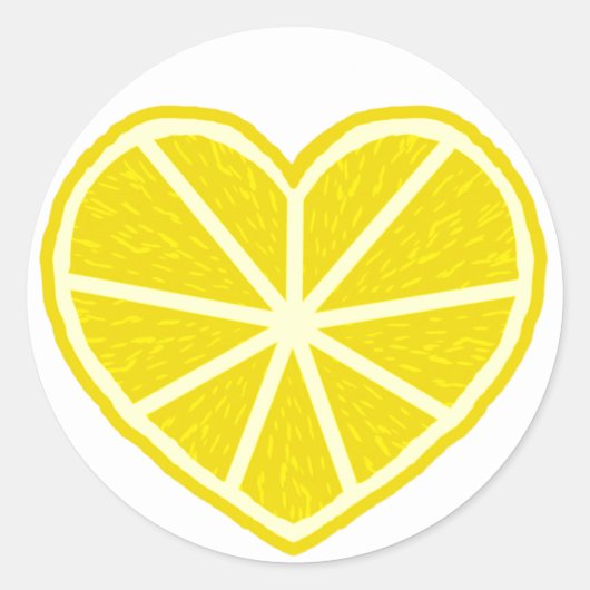 Sticker Rond Coeur de tranche de citron (Devant)