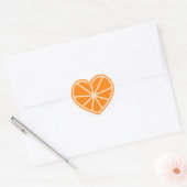 Sticker Rond Coeur de tranche orange (Enveloppe)