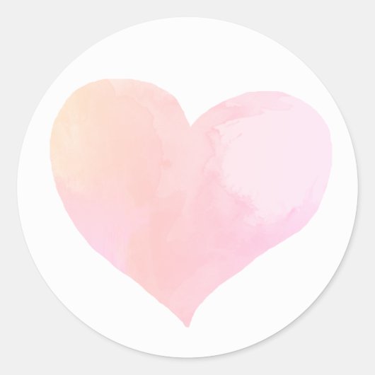 Sticker Rond coeur d'eau rose laver (Devant)