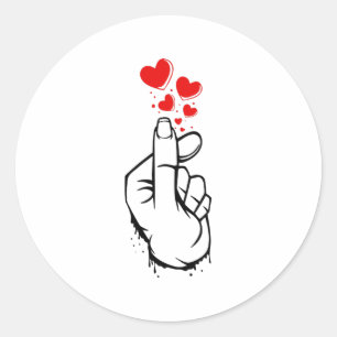 Sticker Rond Coeur des doigts