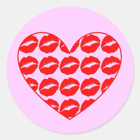 Sticker Rond Coeur des lèvres de Kissy (Devant)