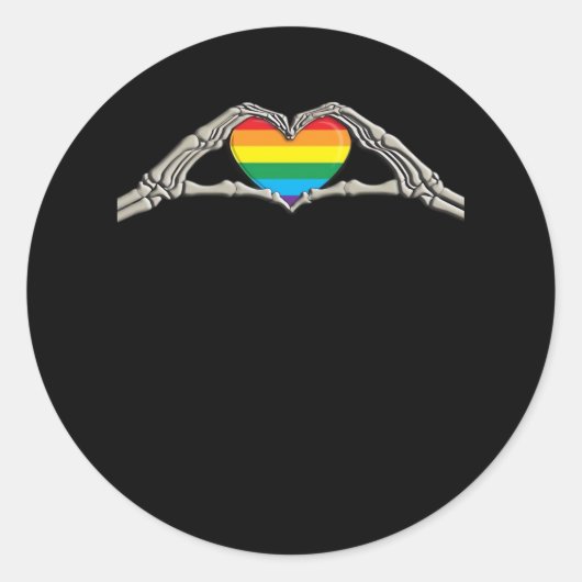 Sticker Rond Coeur des mains osseuses actif (Devant)