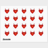 Sticker Rond Coeur diabolique coquin aux cornes (Feuille)