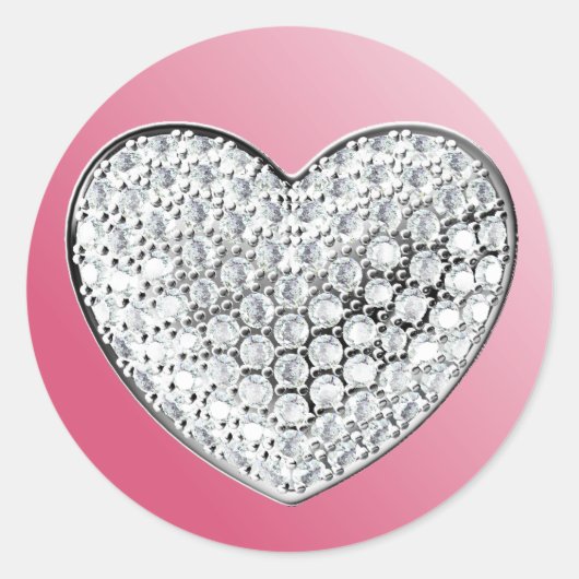 Sticker Rond Coeur diamant (Devant)