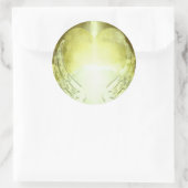 Sticker Rond Coeur d'or avec Modèle d'ailes d'ange (Sac)