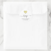 Sticker Rond Coeur d'or simple -RSVP (Sac)