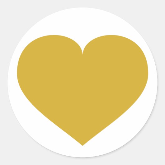 Sticker Rond Coeur d'or solide (Devant)