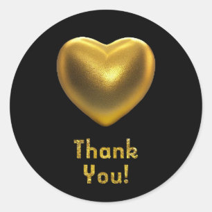 Sticker Rond Coeur doré