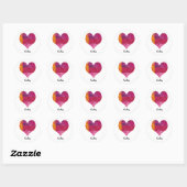 Sticker Rond Coeur doré (Feuille)