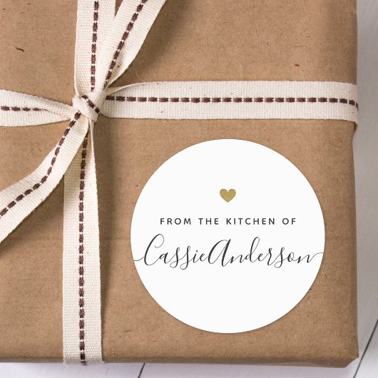 Sticker Rond Coeur doré moderne de la cuisine de