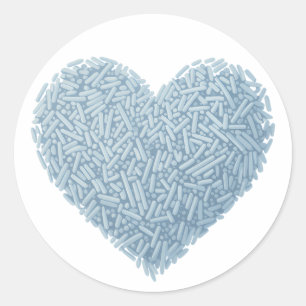 Sticker Rond Coeur doux   Saupoudrer bébé