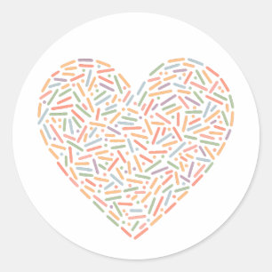 Sticker Rond Coeur doux Saupoudrer bébé