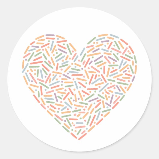 Sticker Rond Coeur doux | Saupoudrer bébé (Devant)