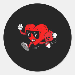 Sticker Rond Cœur drôle de quilles de la Saint-Valentin Sports