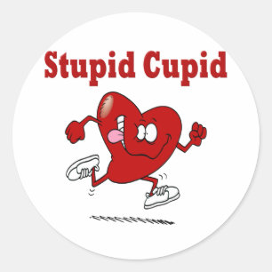 Sticker Rond Coeur Drôle Qui Coule De Cupide