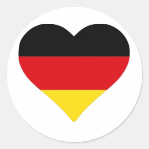 Sticker Rond Coeur du drapeau allemand
