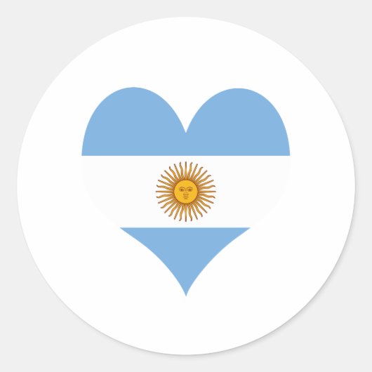 Sticker Rond Coeur du drapeau argentin (Devant)