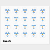 Sticker Rond Coeur du drapeau argentin (Feuille)