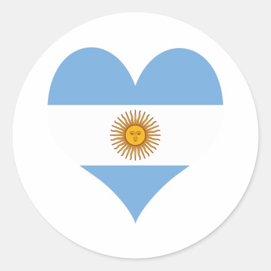 Sticker Rond Coeur du drapeau argentin (Devant)