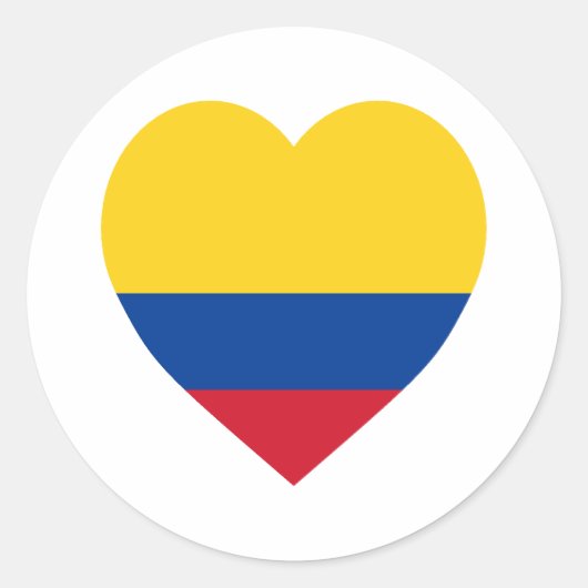Sticker Rond Coeur du drapeau colombien (Devant)