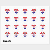 Sticker Rond Coeur du drapeau croate (Feuille)